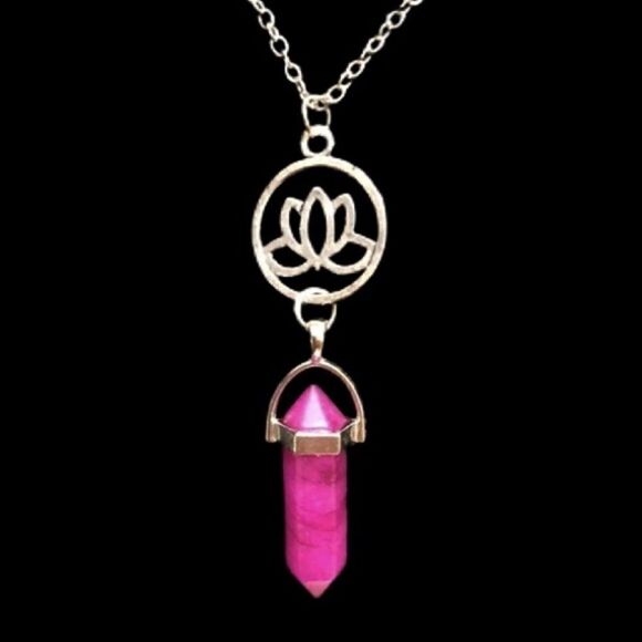 NEW!!Boho Pink Crystal Necklace   - Picture 1 of 3